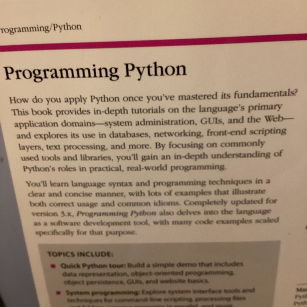 Programming Python: Powerful Object-Oriented Programming Mark Lutz book 4th - Picture 4 of 6